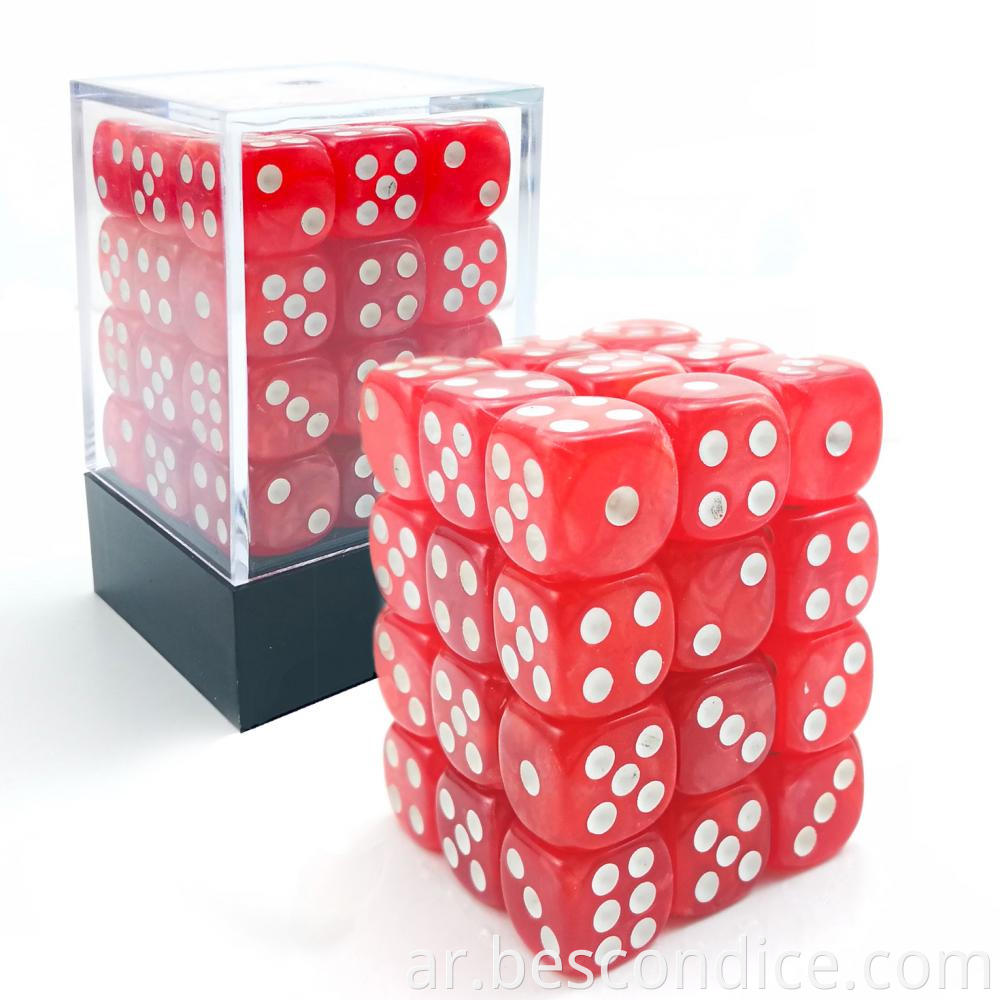 Marble Small Token Dice D6 Gaming Pipped Cube 2